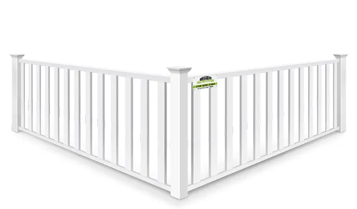 Closed picket vinyl fence with a flat top Southborough MA