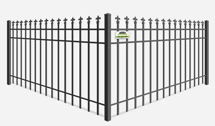 Decorative Wrought Iron fence with custom picket tops - Southborough MA