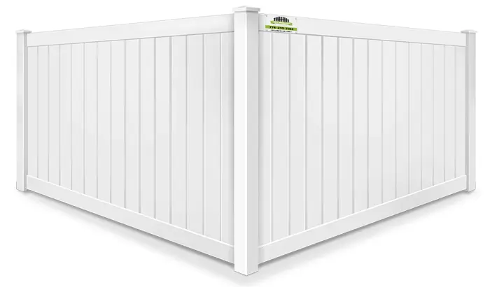 Full privacy white vinyl fence
