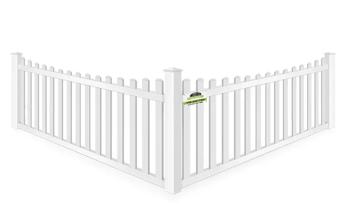 Vinyl white picket scalloped fence installation in Southborough MA