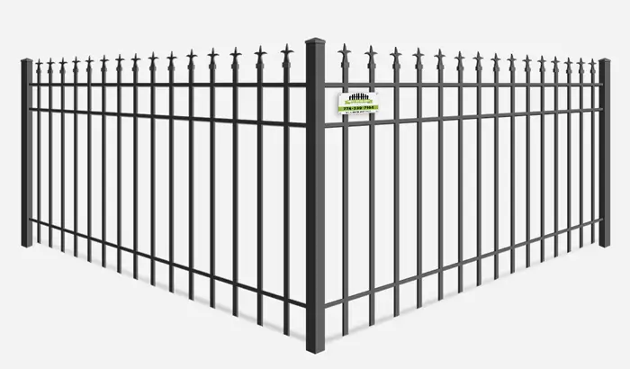 Decorative Wrought Iron fence with triad finials - Southborough MA