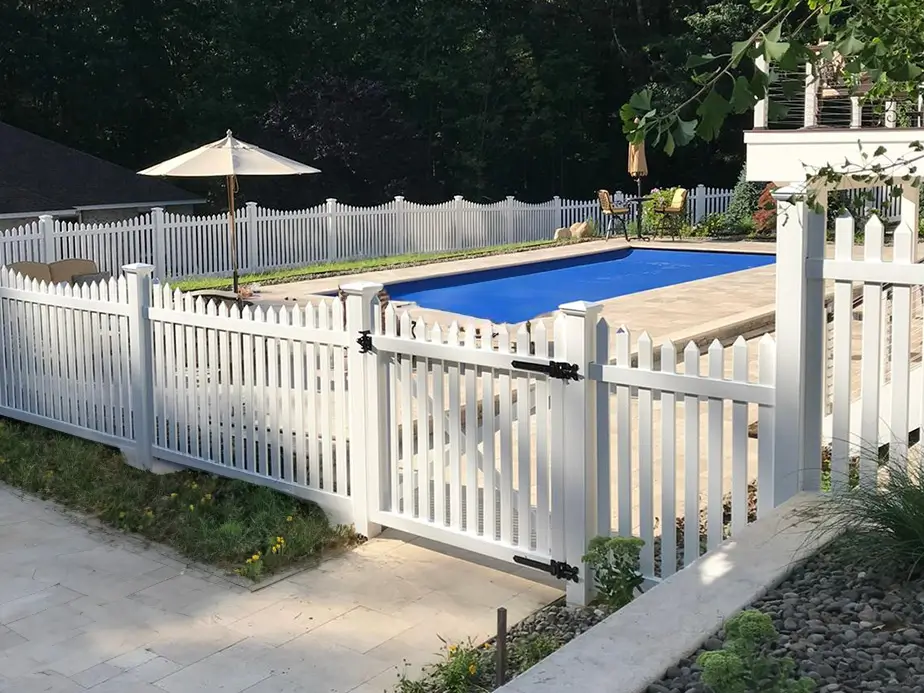 Vinyl pool fencing in Southborough Massachusetts